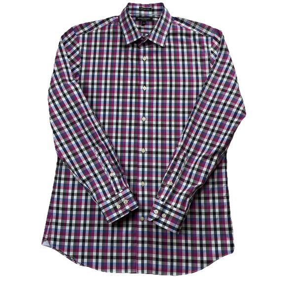 Banana Republic Long Sleeve Button Up Check Multicolor -L - Picture 2 of 8